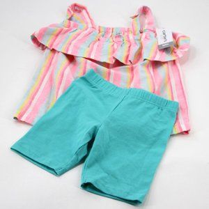 Girls 2-Piece Striped Tank & Playground Short Set